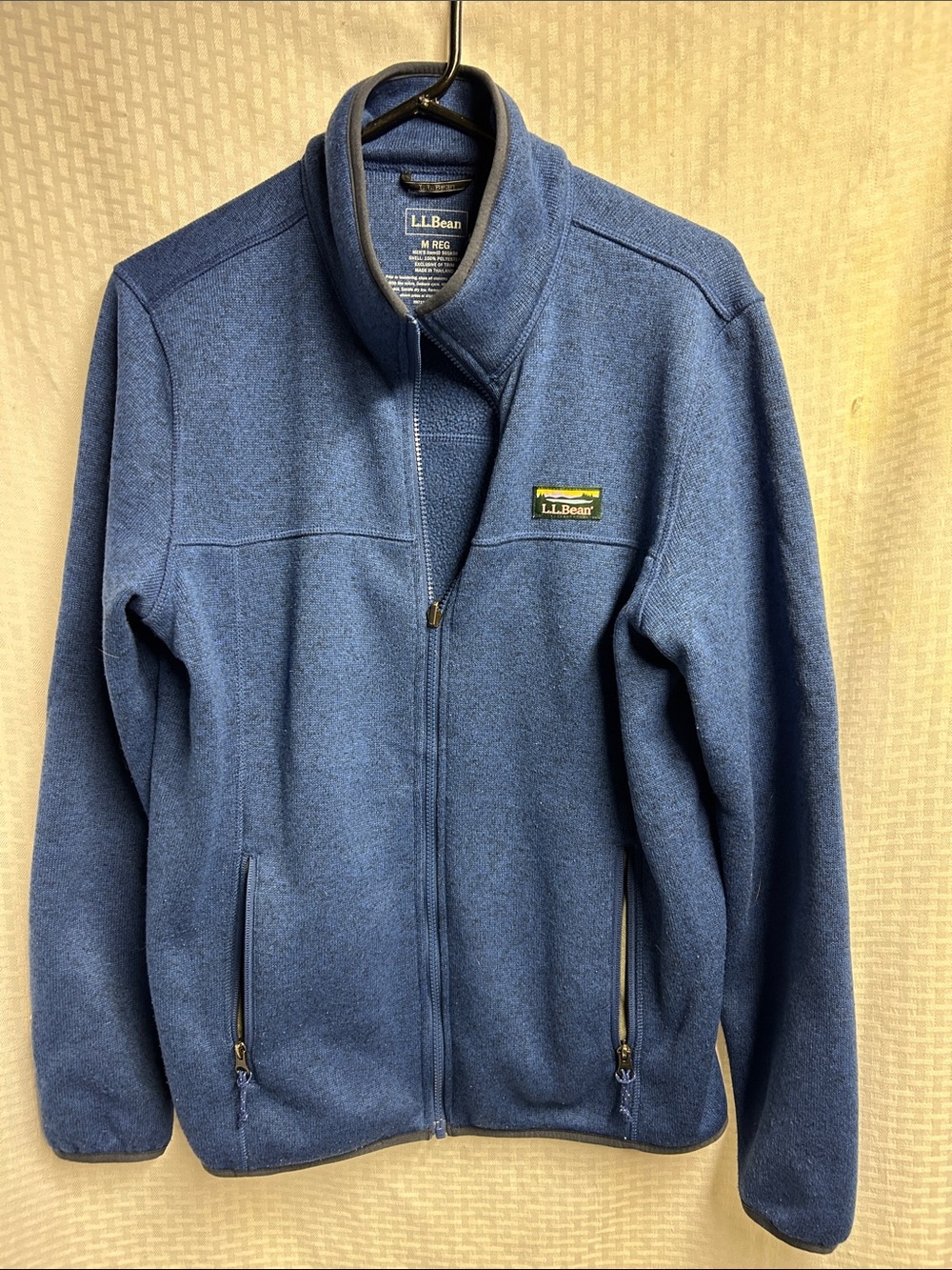 L.L. Bean Men's Heathered Navy Full-Zip Fleece Jacket